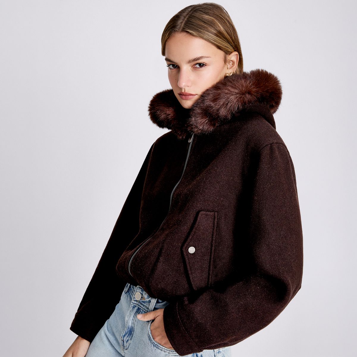 SYBILLA - Chaqueta Cuello Pelo Mujer Sybilla