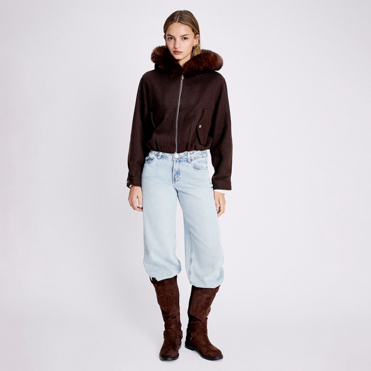 SYBILLA - Chaqueta Cuello Pelo Mujer Sybilla