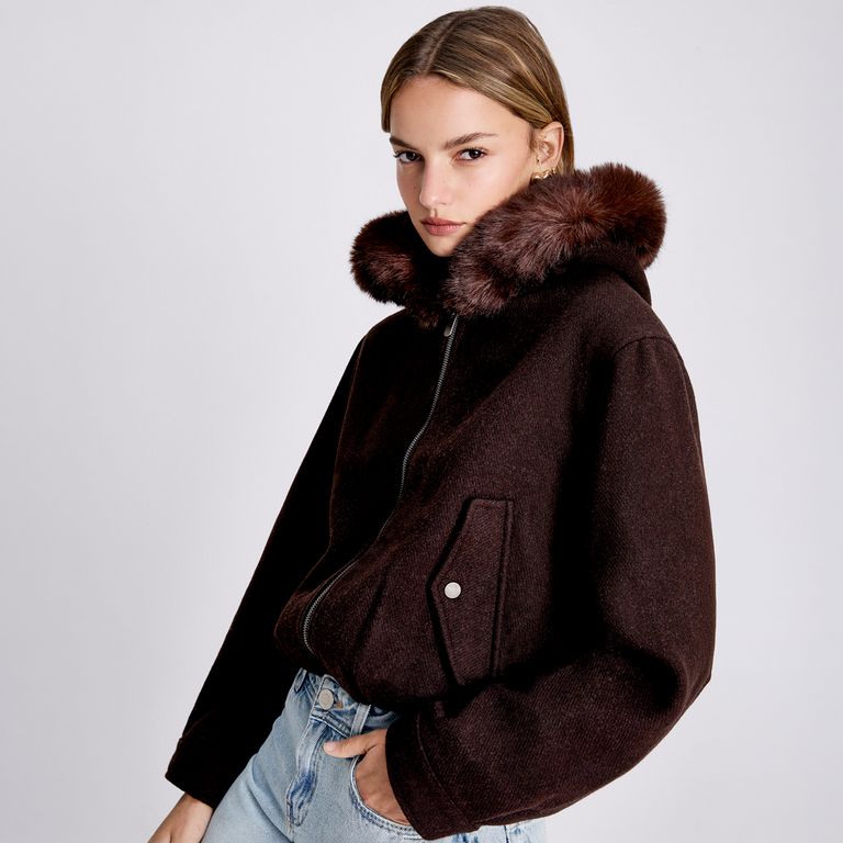 Chaqueta Cuello Pelo Mujer