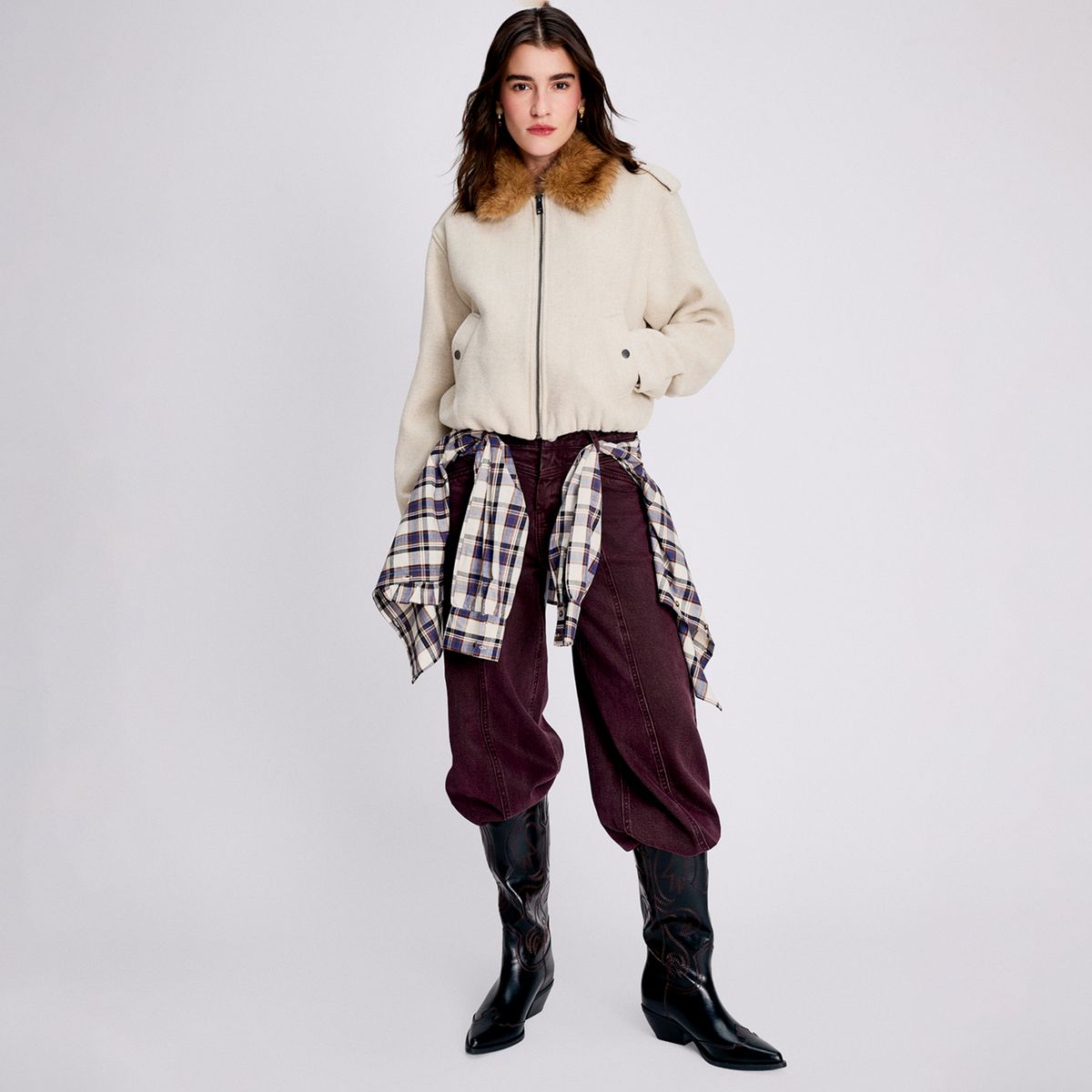BASEMENT - Chaqueta Cuello Pelo Mujer Basement
