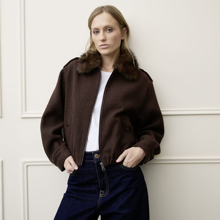 Chaqueta Cuello Pelo Mujer