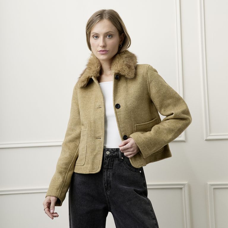 BASEMENT Chaqueta Cuello Pelo Mujer