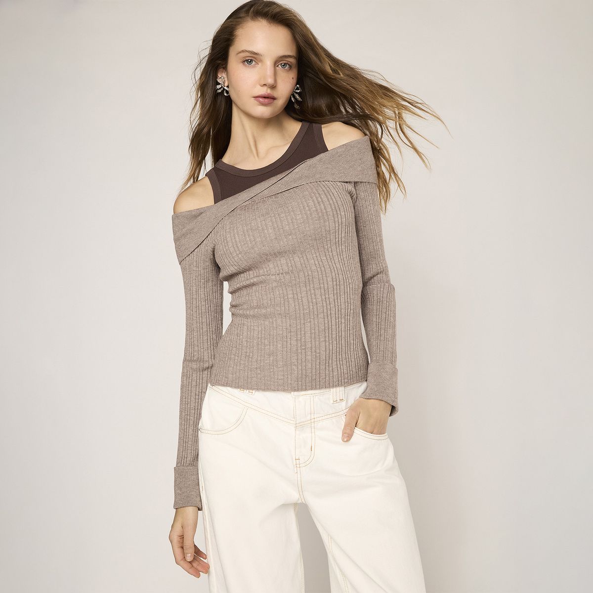 SYBILLA - Sweater Off Shoulder Mujer Sybilla