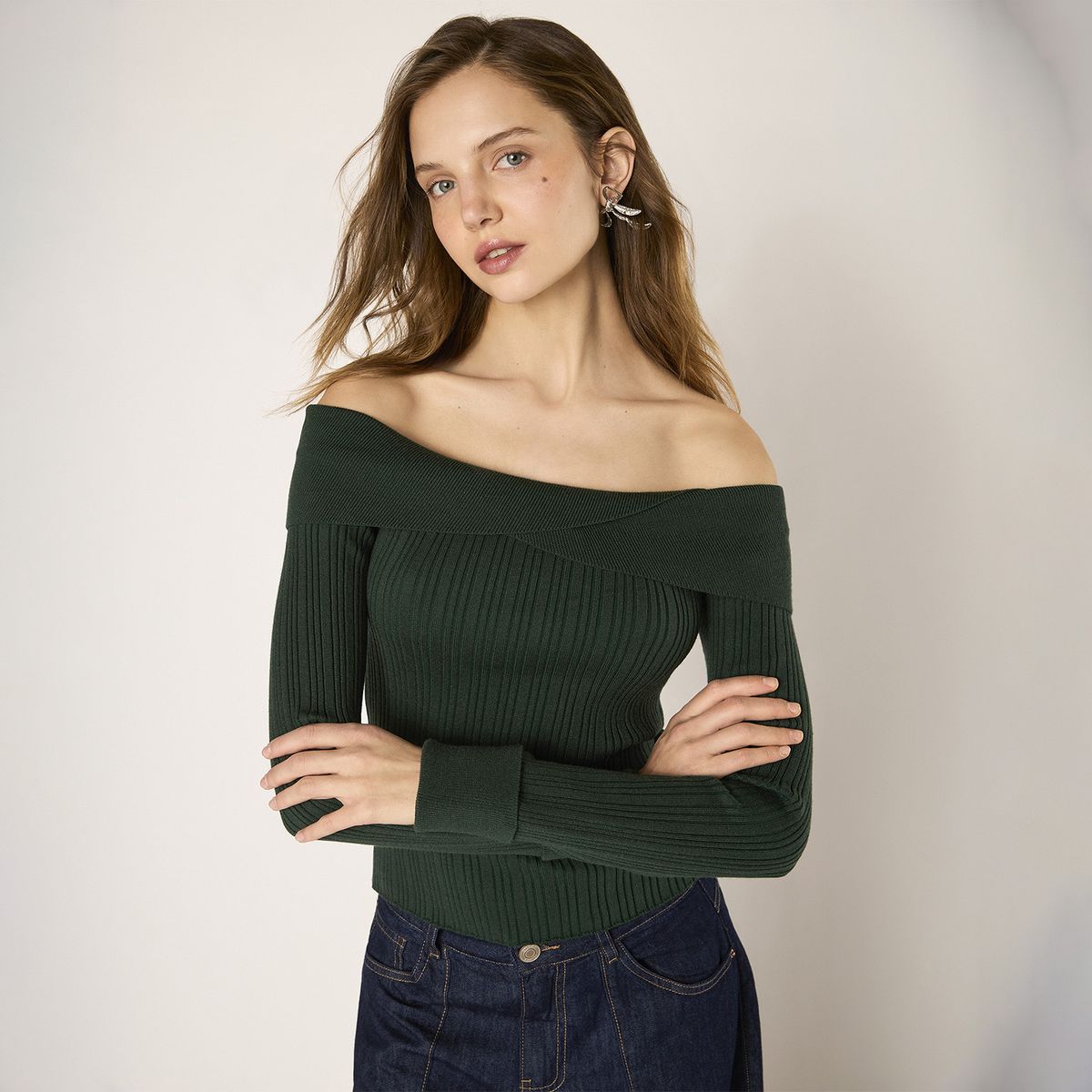 SYBILLA - Sweater Off Shoulder Mujer Sybilla