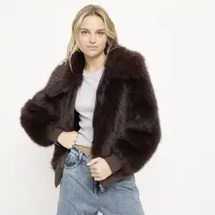 SYBILLA - Chaqueta Efecto Pelo Mujer