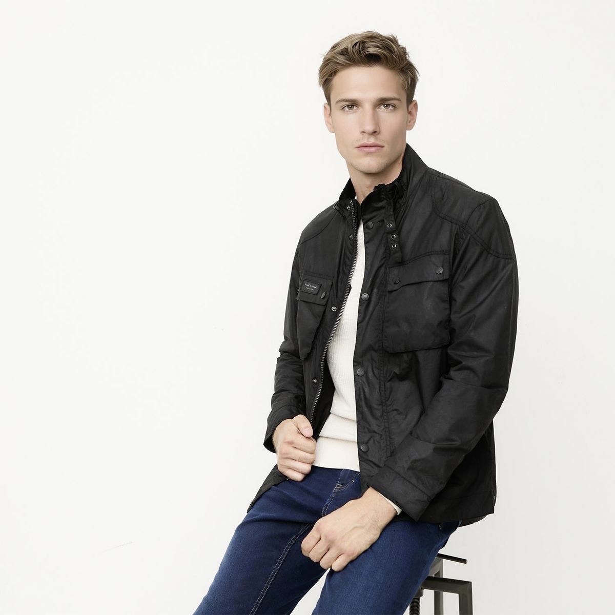 WOLF&HANK - Chaqueta Encerada Hombre Wolf&Hank