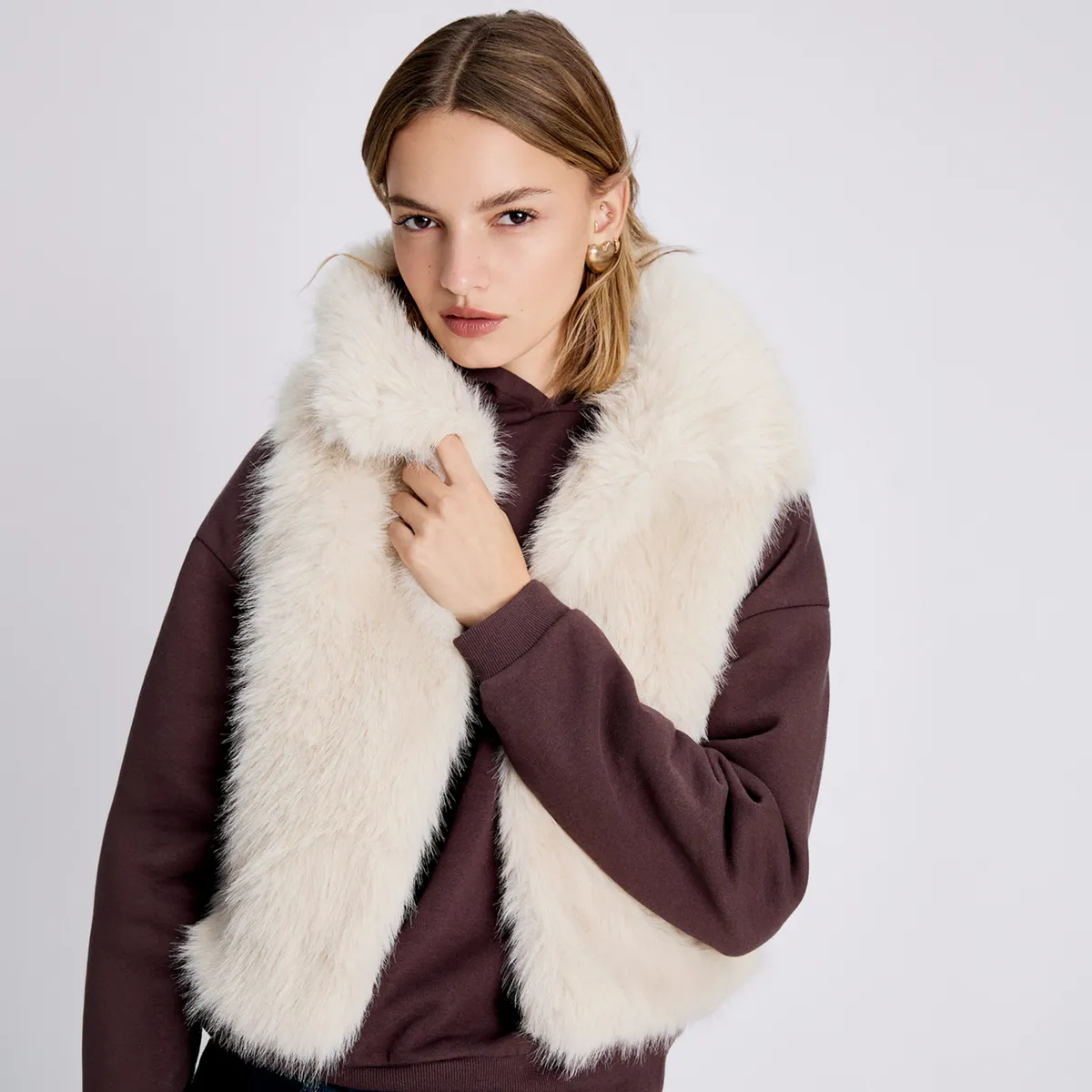 SYBILLA - Chaqueta Efecto Pelo Mujer Sybilla
