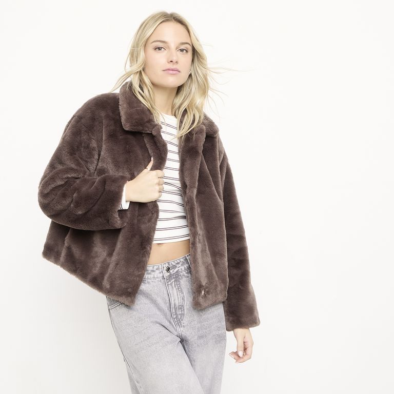 Chaqueta Efecto Pelo Mujer