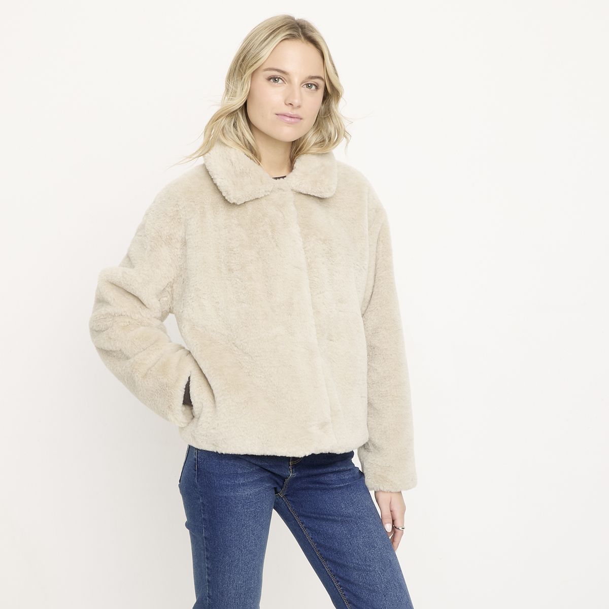 SYBILLA - Chaqueta Efecto Pelo Mujer Sybilla