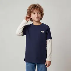 YAMP - Polera Niño Manga Larga Algodón