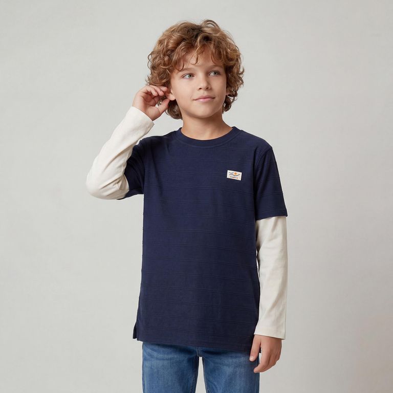 Polera Niño Manga Larga Algodón