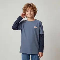 YAMP - Polera Niño Manga Larga Algodón