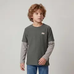 YAMP - Polera Niño Manga Larga Algodón