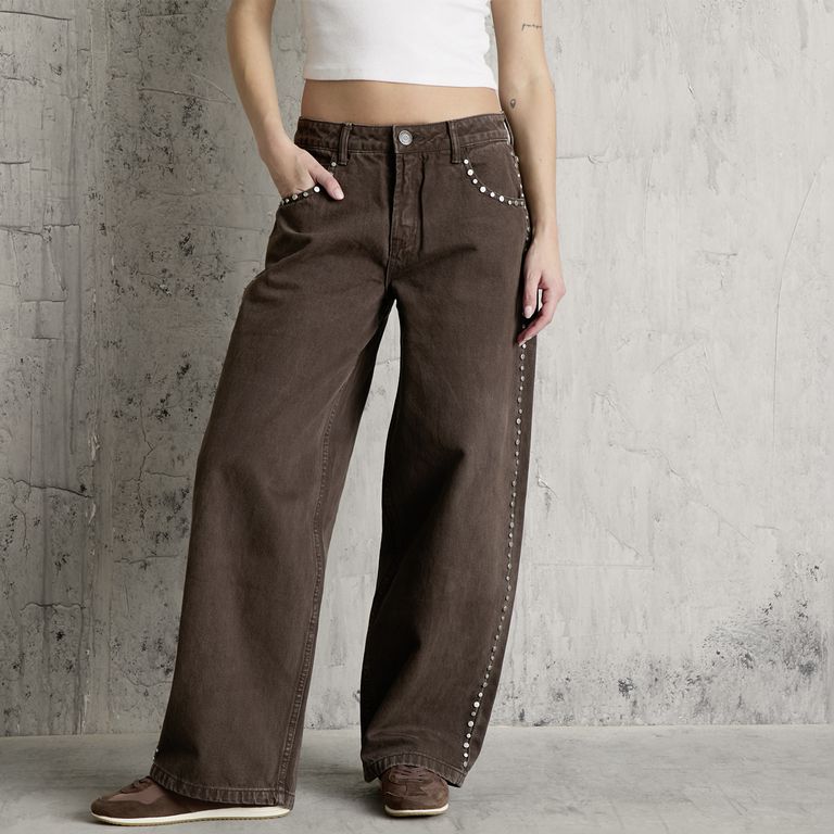 Jeans Ballon Tiro Bajo Mujer