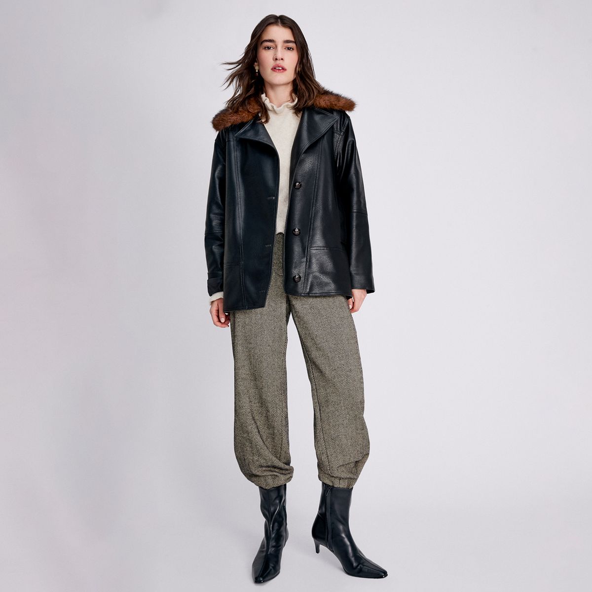 BASEMENT - Chaqueta Cuello Pelo Mujer Basement