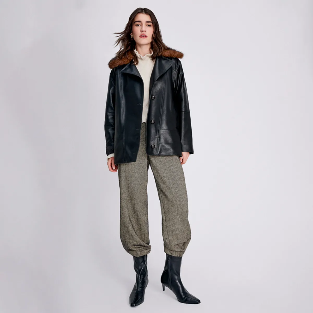 BASEMENT - Chaqueta Cuello Pelo Mujer Basement
