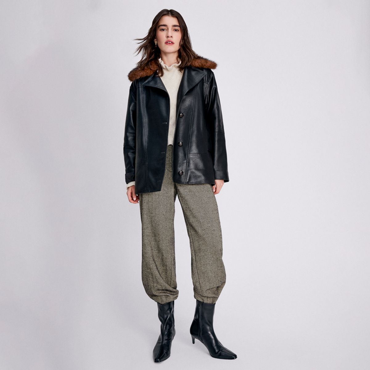 BASEMENT - Chaqueta Cuello Pelo Mujer Basement