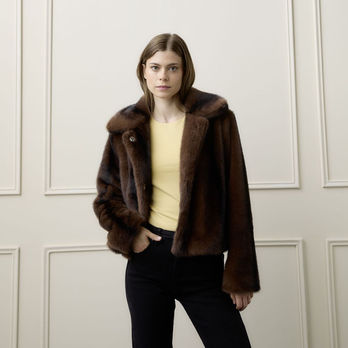 BASEMENT - Chaqueta Efecto Pelo Mujer Basement