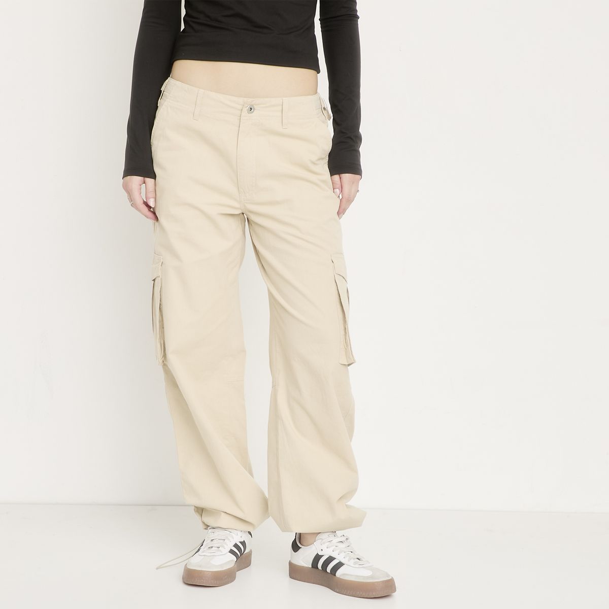 SYBILLA - Pantalón Cargo Tiro Medio Mujer Sybilla