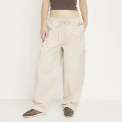 SYBILLA - Jeans Parachute Cargo Tiro Medio Mujer