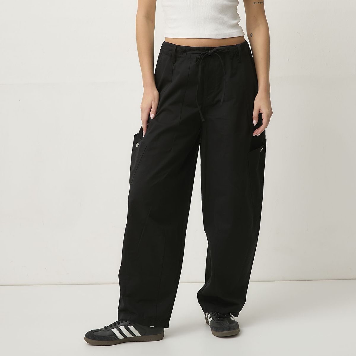 SYBILLA - Jeans Parachute Cargo Tiro Medio Mujer Sybilla