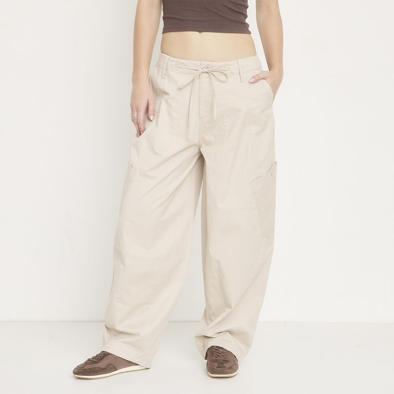 SYBILLA Jeans Parachute Cargo Tiro Medio Mujer