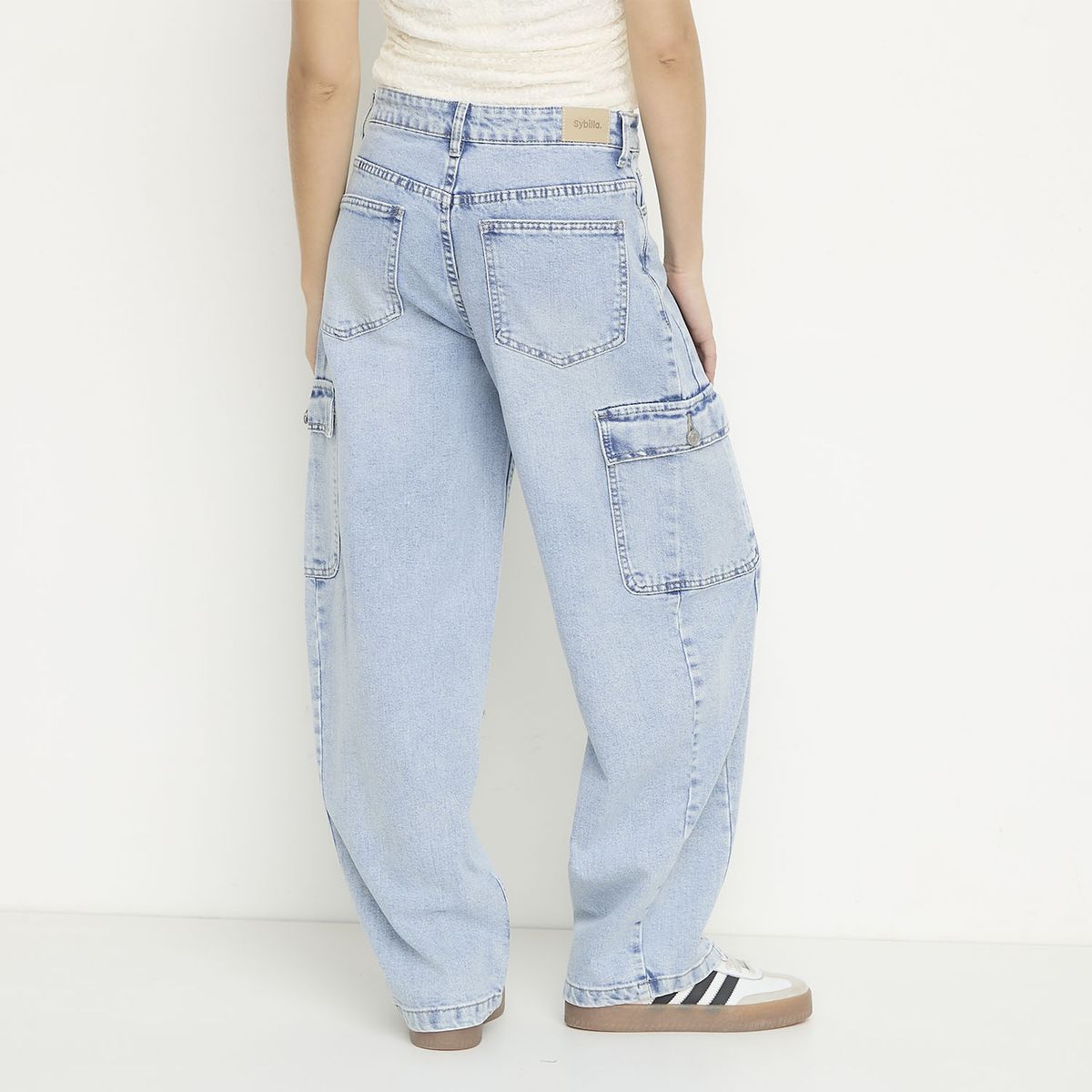 SYBILLA - Jeans Balloon Cargo Mujer Sybilla
