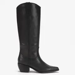 BASEMENT - Bota Mujer Cuero Negro x Paula Mekis