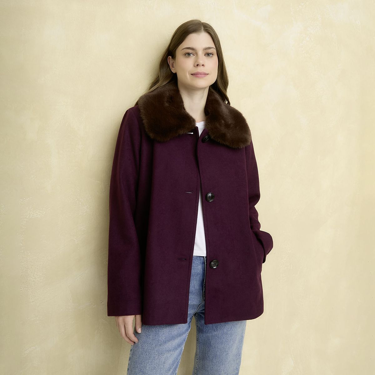UNIVERSITY CLUB - Chaqueta Efecto Pelo Mujer University Club