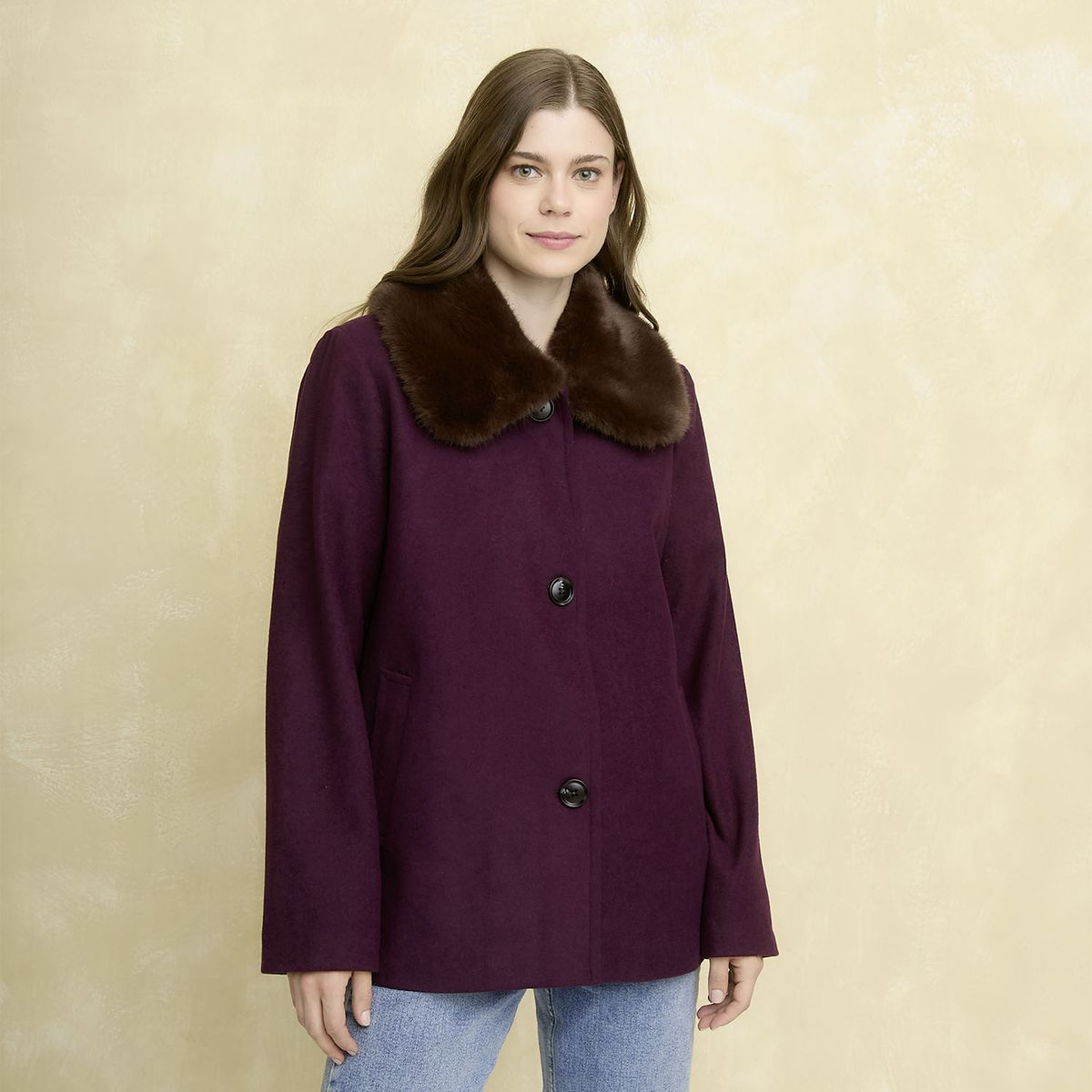 UNIVERSITY CLUB - Chaqueta Efecto Pelo Mujer University Club