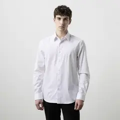 BASEMENT - Camisa Vestir Micro Líneas Slim Fit Hombre