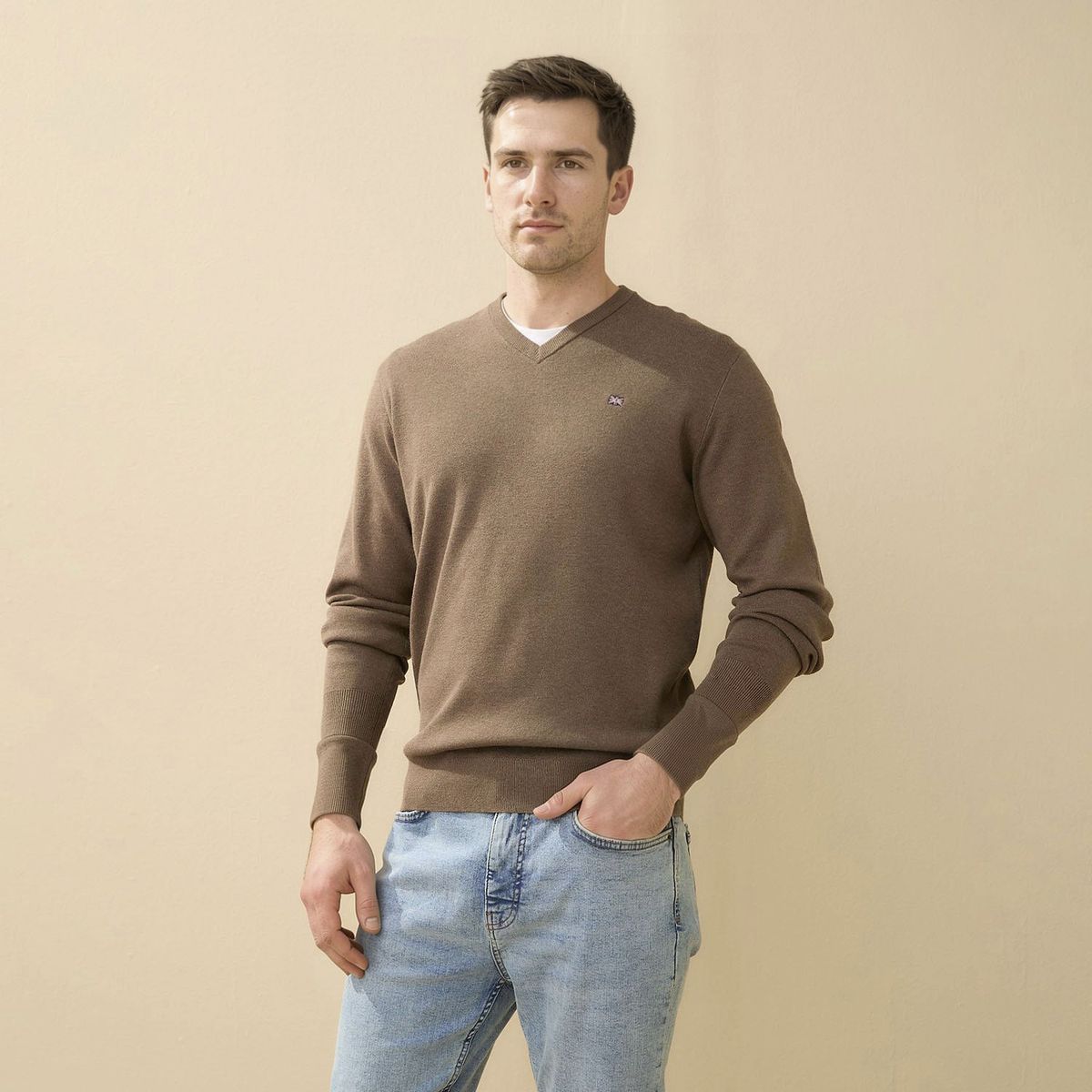UNIVERSITY CLUB - Sweater Casual Algodón University Club Hombre Cuello En V