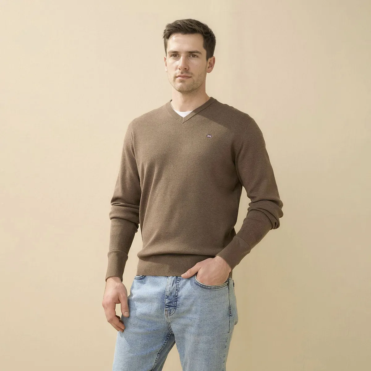 UNIVERSITY CLUB - Sweater Casual Algodón University Club Hombre Cuello En V