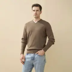UNIVERSITY CLUB - Sweater Casual Algodón Hombre Cuello En V