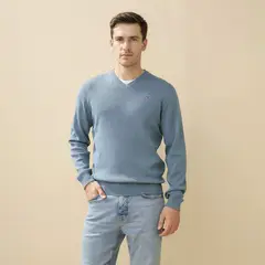UNIVERSITY CLUB - Sweater Casual Algodón Hombre Cuello En V
