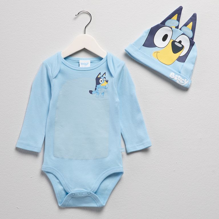 BLUEY Conjunto Body Bebé Más Gorro