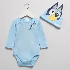 BLUEY - Conjunto Body Bebé Más Gorro