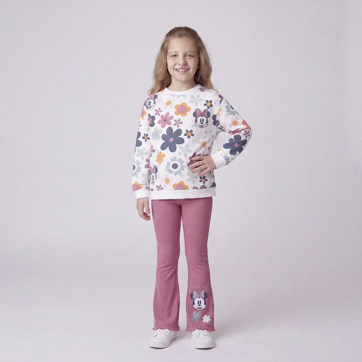 MINNIE - Conjunto Niña Polerón Más Calza Flare Minnie