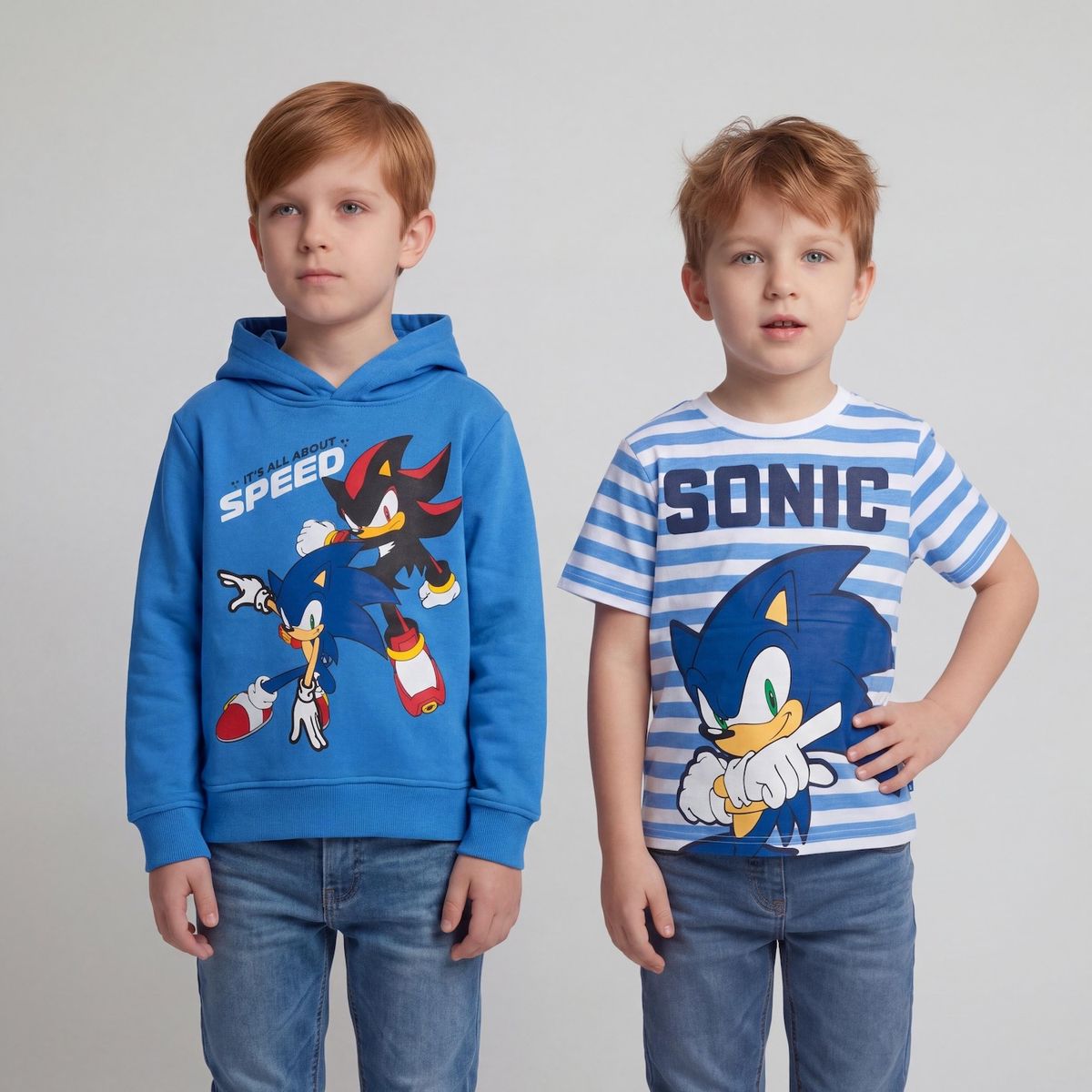 SONIC - Pack Polerón Más Polera Niño Sonic