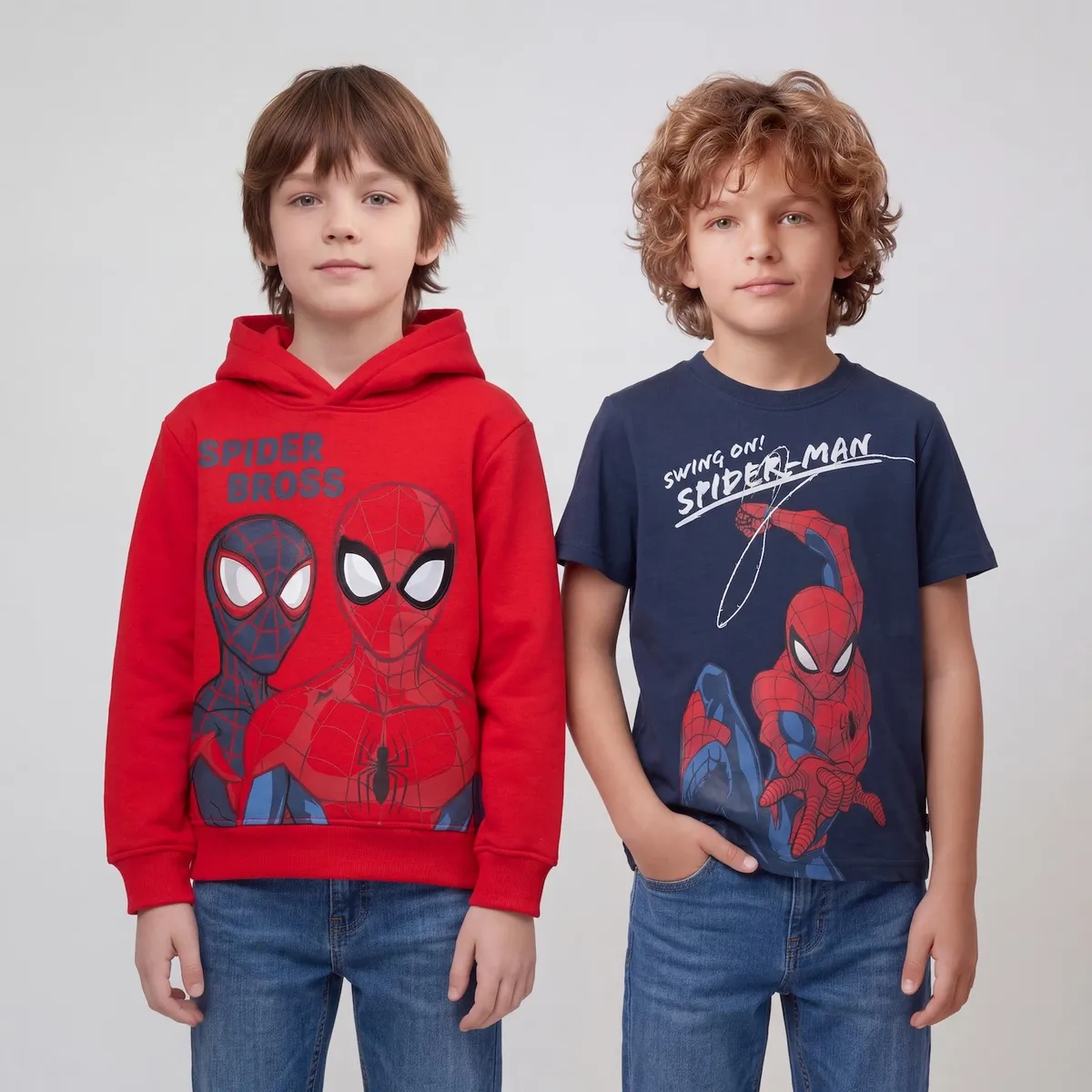 SPIDERMAN - Pack Polerón Más Polera Niño Spiderman