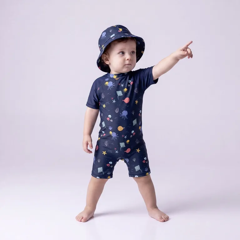 Trajes De Baño Más Gorro Bebé Niño