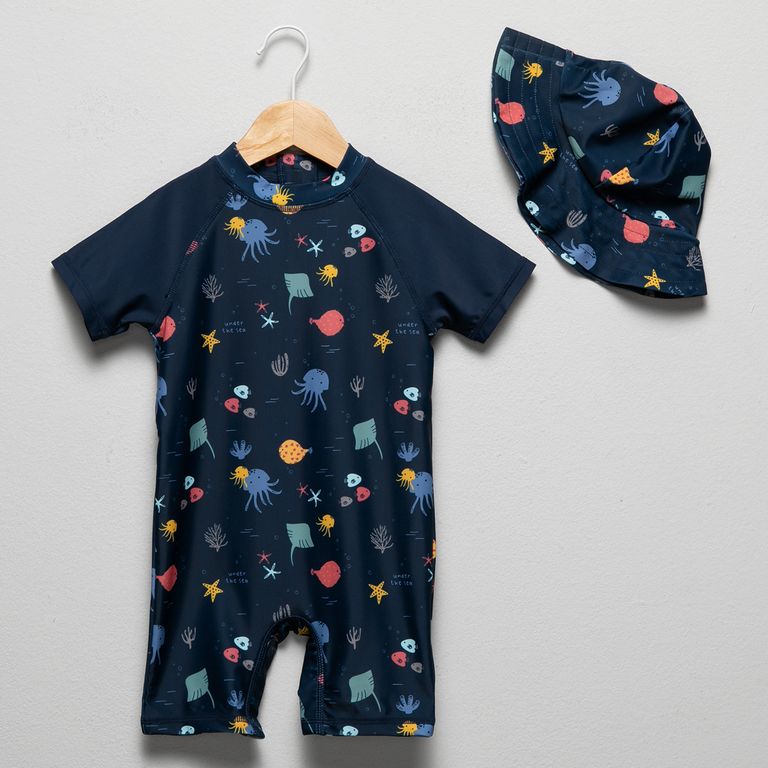 Trajes De Baño Más Gorro Bebé Niño