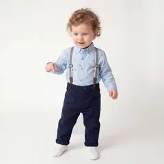 YAMP - Conjunto Camisa + Pantalón Con Suspensores Bebé Niño