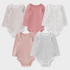 YAMP - Pack de 5 Bodys Bebé Niña
