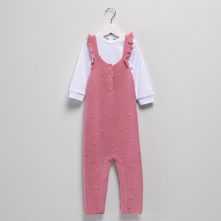Conjunto Jardinera Tejida Más Body Bebé Niña