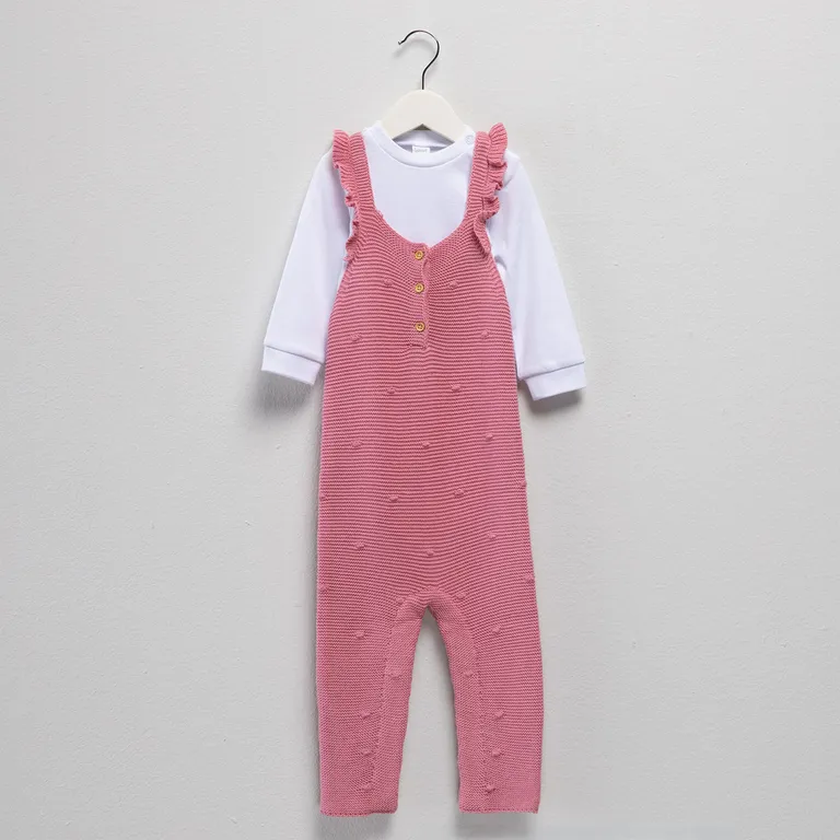 Conjunto Jardinera Tejida Más Body Bebé Niña