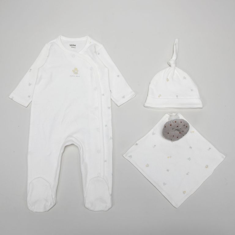 Ajuar Conjunto Pijama Más Body Más Peluche Unisex Bebé