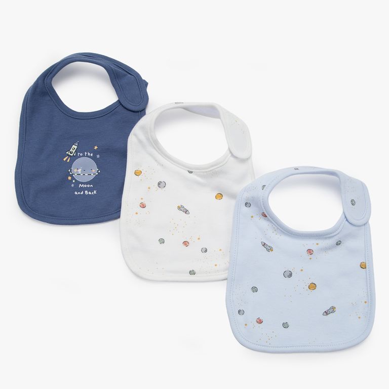 3 Baberos Algodón Bebé Niño
