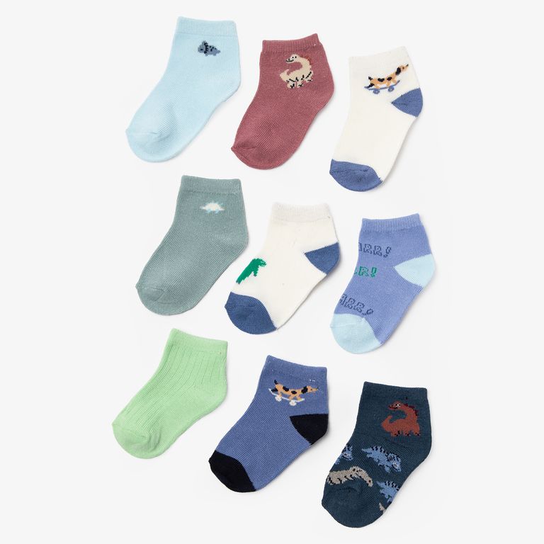 9 Pares Calcetines Algodón Unisex Bebé