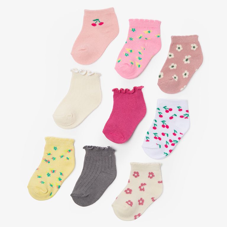 9 Pares Calcetines Algodón Unisex Bebé